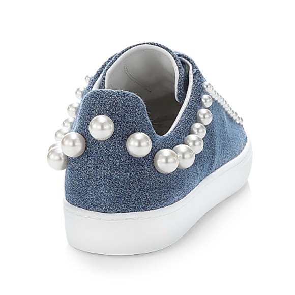 Stuart Weitzman Goldie Embellished Denim Sneakers - Picture 2 of 12